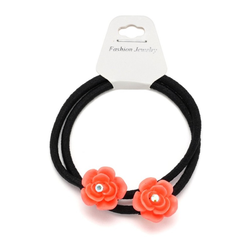 Резинка для волос тонкая с цветком 2шт (25736) вариант 03