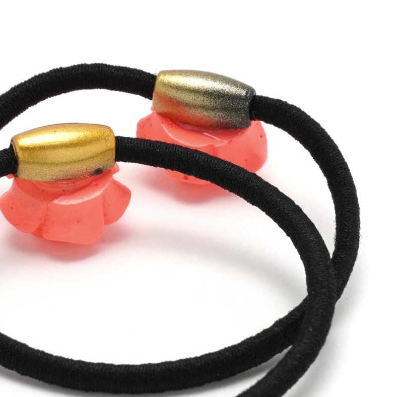 Резинка для волос тонкая с цветком 2шт (25736) вариант 03