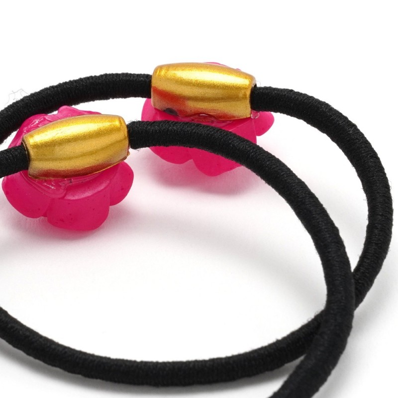 Резинка для волос тонкая с цветком 2шт (25736) вариант 09