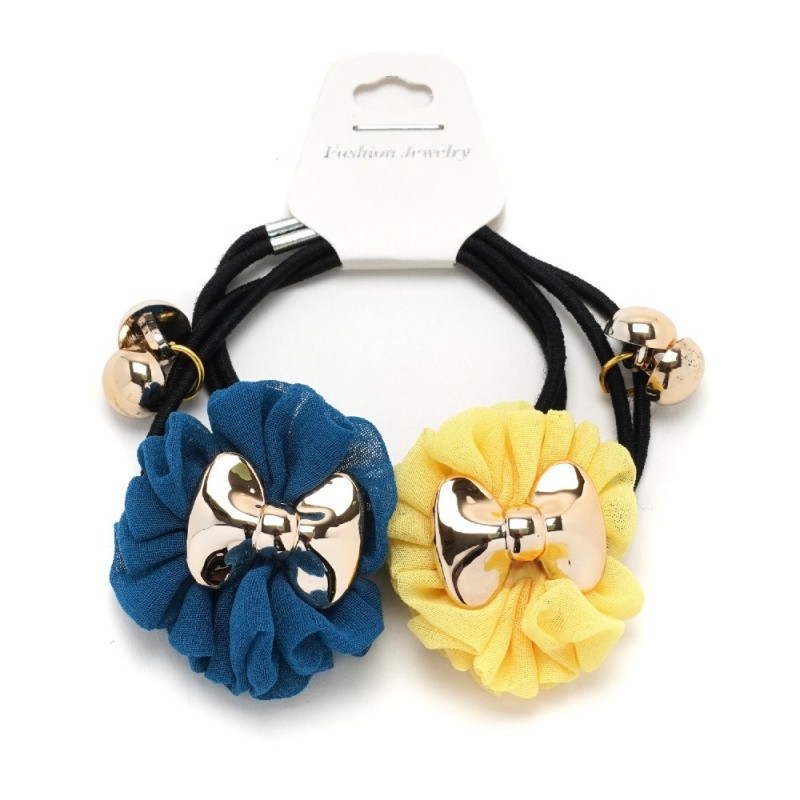 Пара резинок для волос двойные с бантиком 2шт (25737) вариант 01