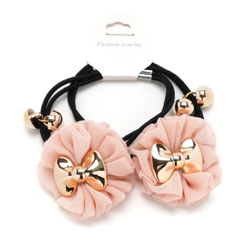 Пара резинок для волос двойные с бантиком 2шт (25737) вариант 04