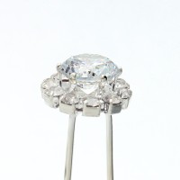 Набор заколок шпилек для волос с хрустальным камнем белого цвета 6шт (11822)