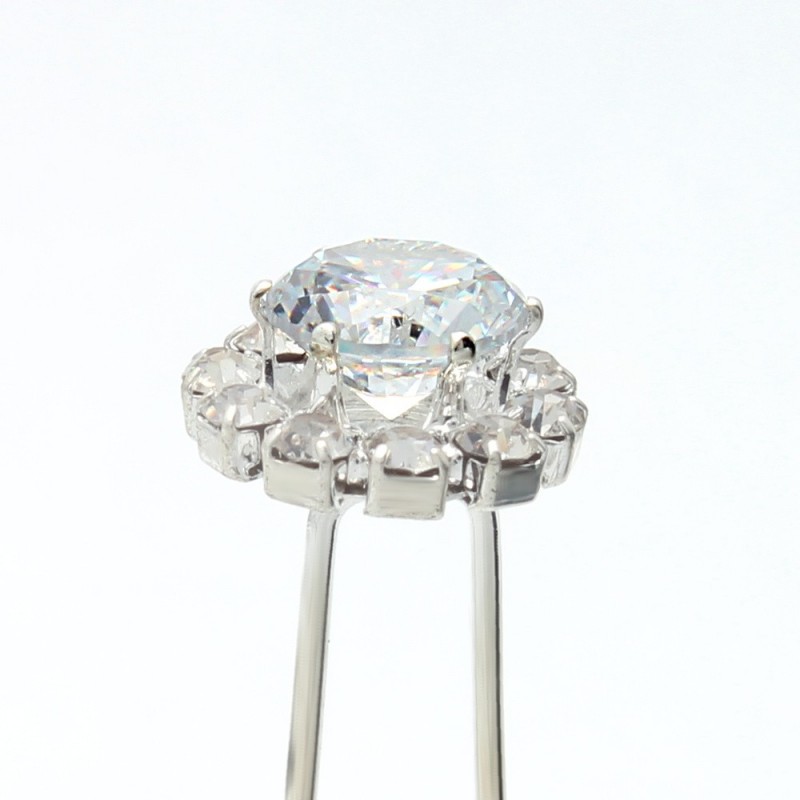 Набор заколок шпилек для волос с хрустальным камнем белого цвета 24шт (11820)