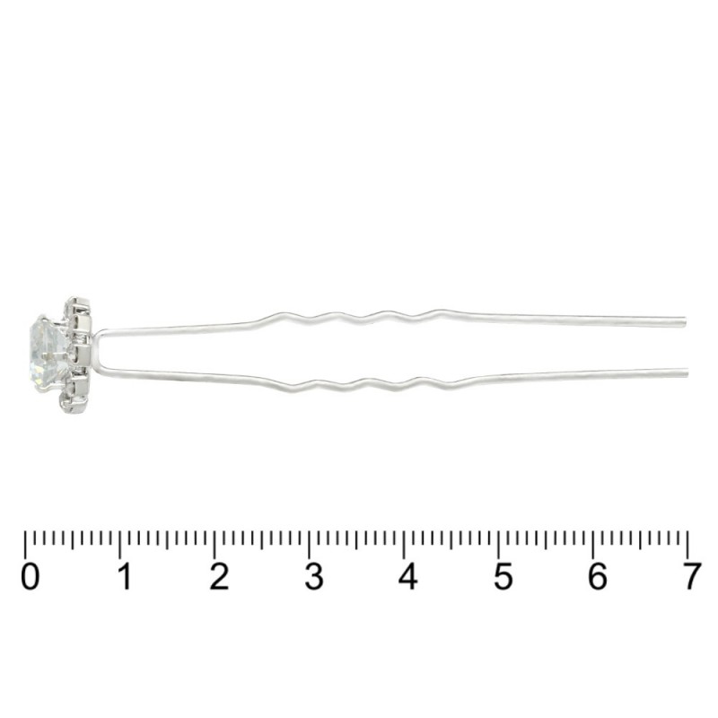 Набор заколок шпилек для волос с хрустальным камнем белого цвета 24шт (11820)