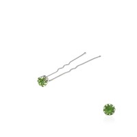 Набор заколок шпилек для волос со стразами зелёного цвета (9 лапок) 36шт (11883)