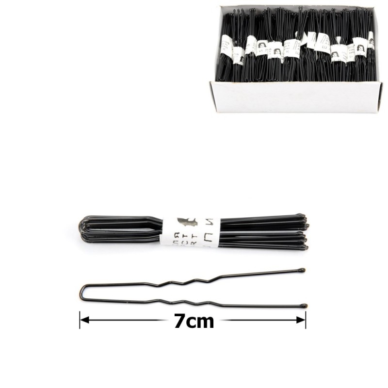 Набор заколок-шпилек в коробочке 7см чёрный (10х50шт) (12123)