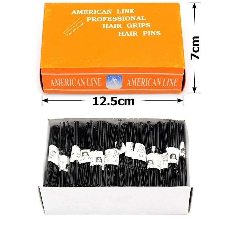 Набор заколок-шпилек в коробочке 7см чёрный (10х50шт) (12123)