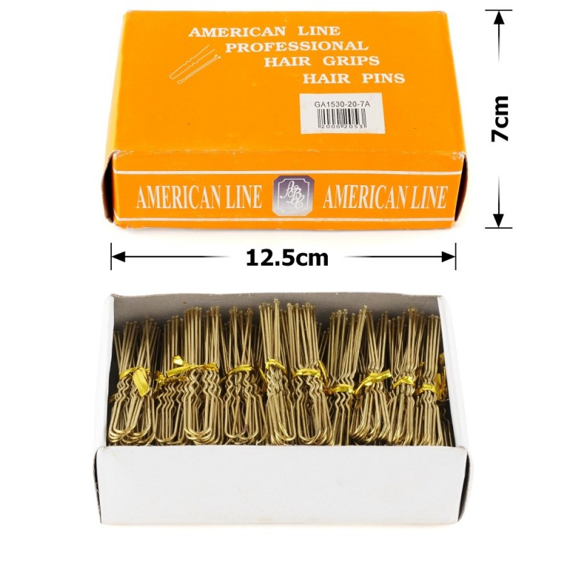 Набор заколок-шпилек в коробочке 7см золотистый (10х50шт) (12124)