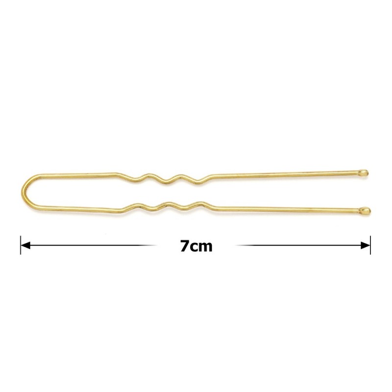 Набор заколок-шпилек в коробочке 7см золотистый (10х50шт) (12124)