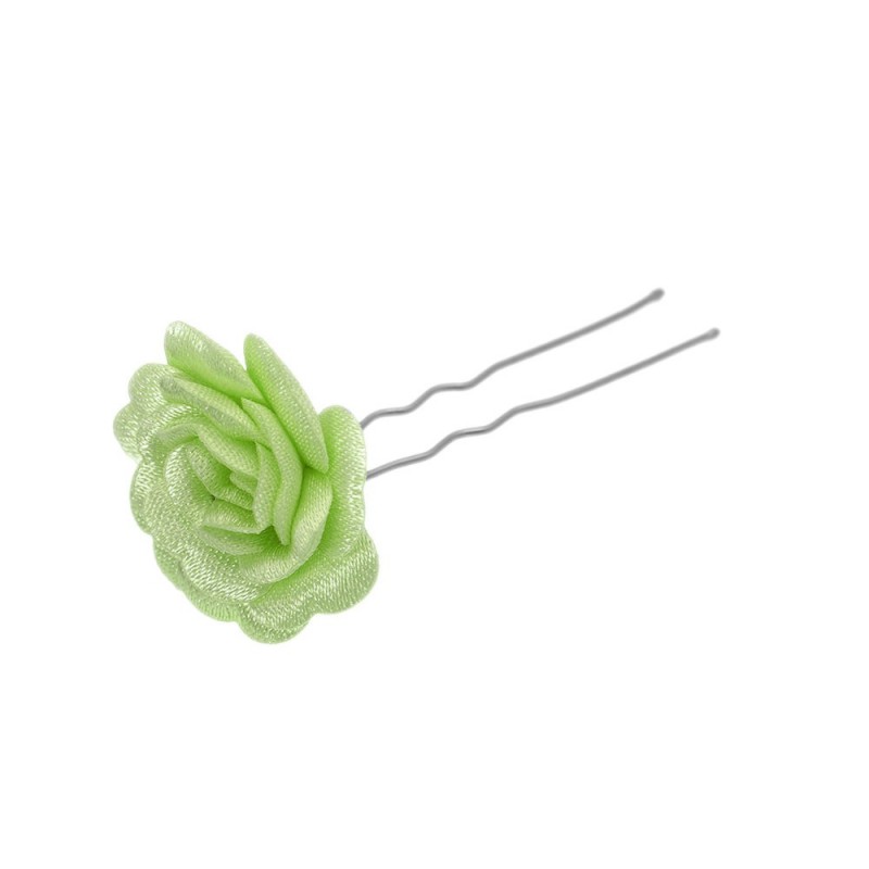 Набор заколок шпилек для волос с тканевым цветком 24шт (12874) вариант 12