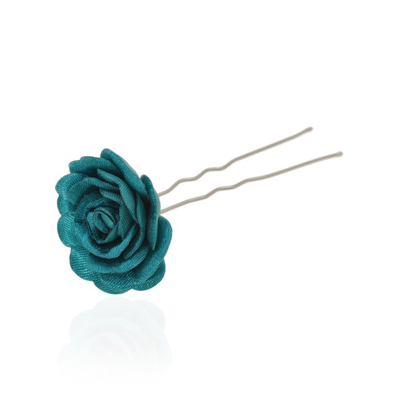 Набор заколок шпилек для волос с тканевым цветком 24шт (12874) вариант 07