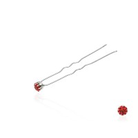 Набор заколок шпилек для волос со стразами красного цвета (9 лапок) 36шт (14432)