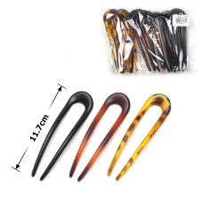 Набор заколок шпилек для волос из пластика коричневый (15706)