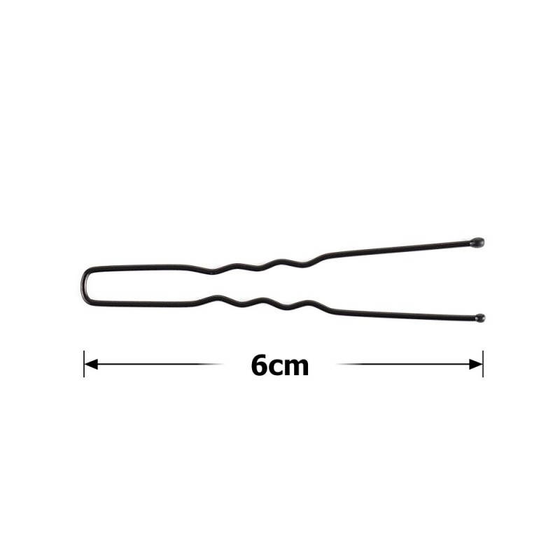Набор заколок-шпилек на ленте 6см чёрный (5х20шт) (15754)