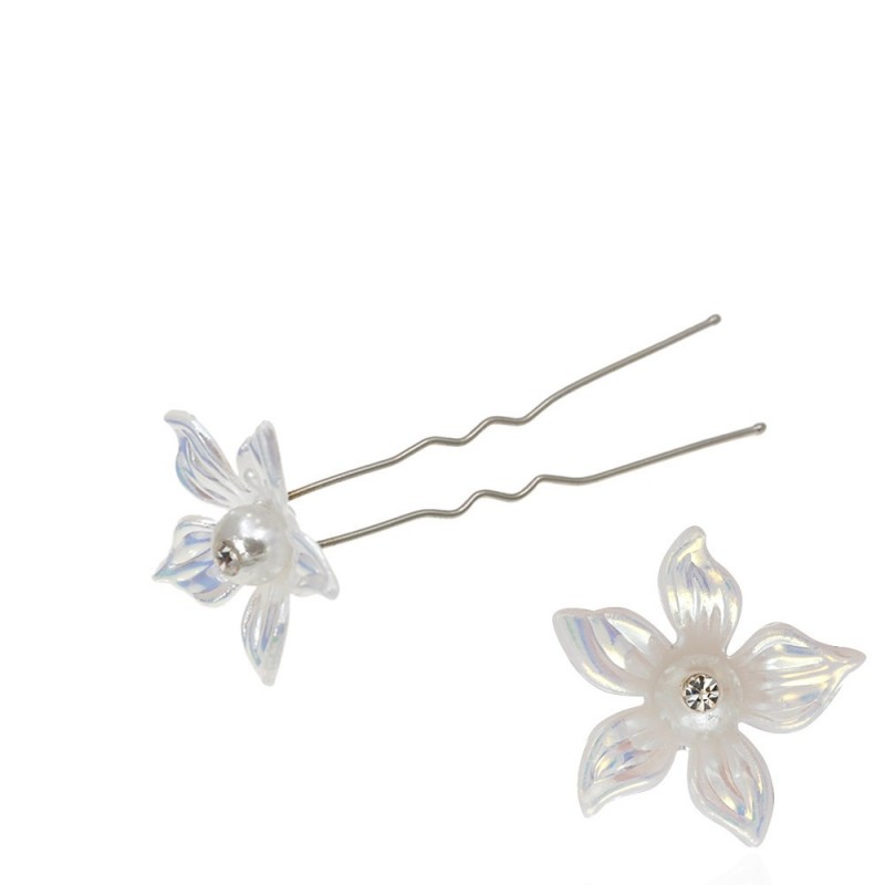 Набор заколок шпилек для волос с пластиковым цветком 30шт (3040)