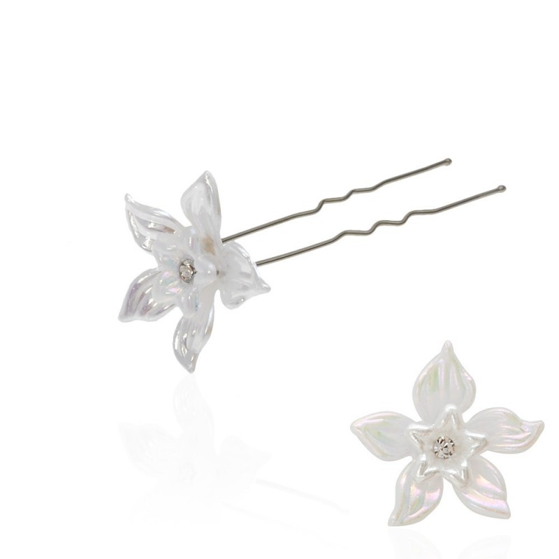 Набор заколок шпилек для волос с пластиковым цветком 30шт (3041)