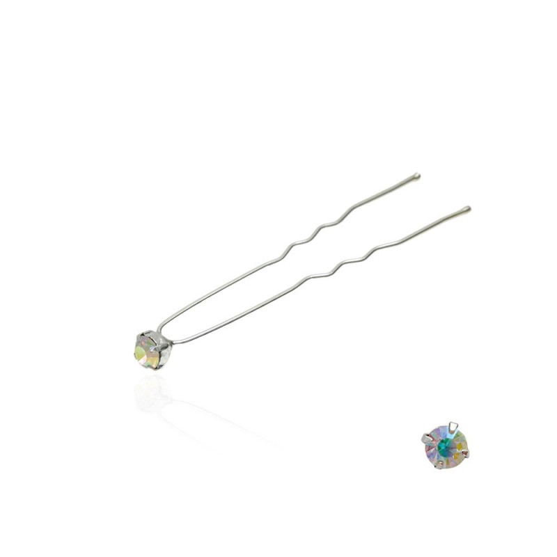 Набор заколок шпилек для волос со стразами хамелеонового цвета (4 лапки) 36шт (3085)