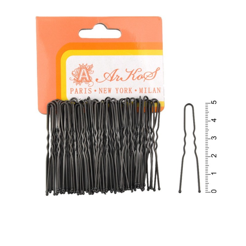 Набор заколок-шпилек в пакете 5см чёрный (4237)