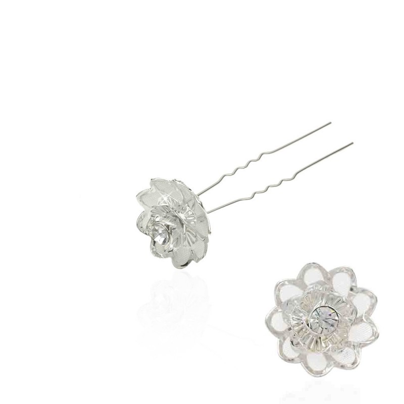 Набор заколок шпилек для волос со стразами 24шт (4406)