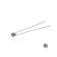 Набор заколок шпилек для волос со стразами белого цвета (9 лапок) 36шт (4833)