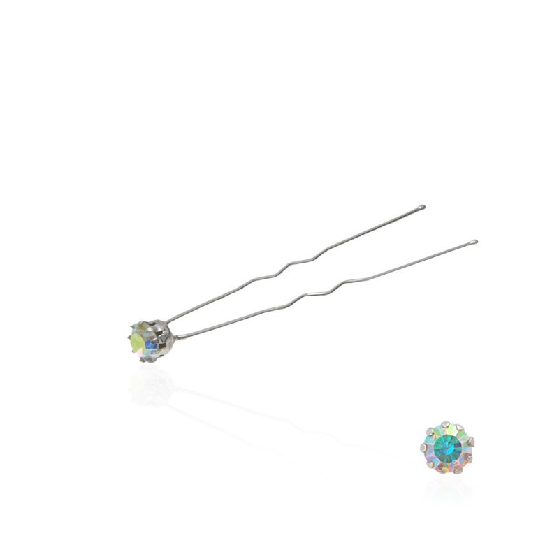 Набор заколок шпилек для волос со стразами хамелеонового цвета (9 лапок) 36шт (4843)