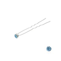 Набор заколок шпилек для волос со стразами голубого цвета (9 лапок) 36шт (4847)