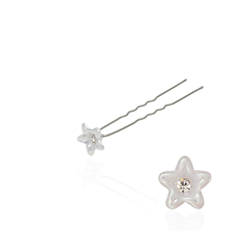 Набор заколок шпилек для волос с пластиковым цветком 48шт (8127)