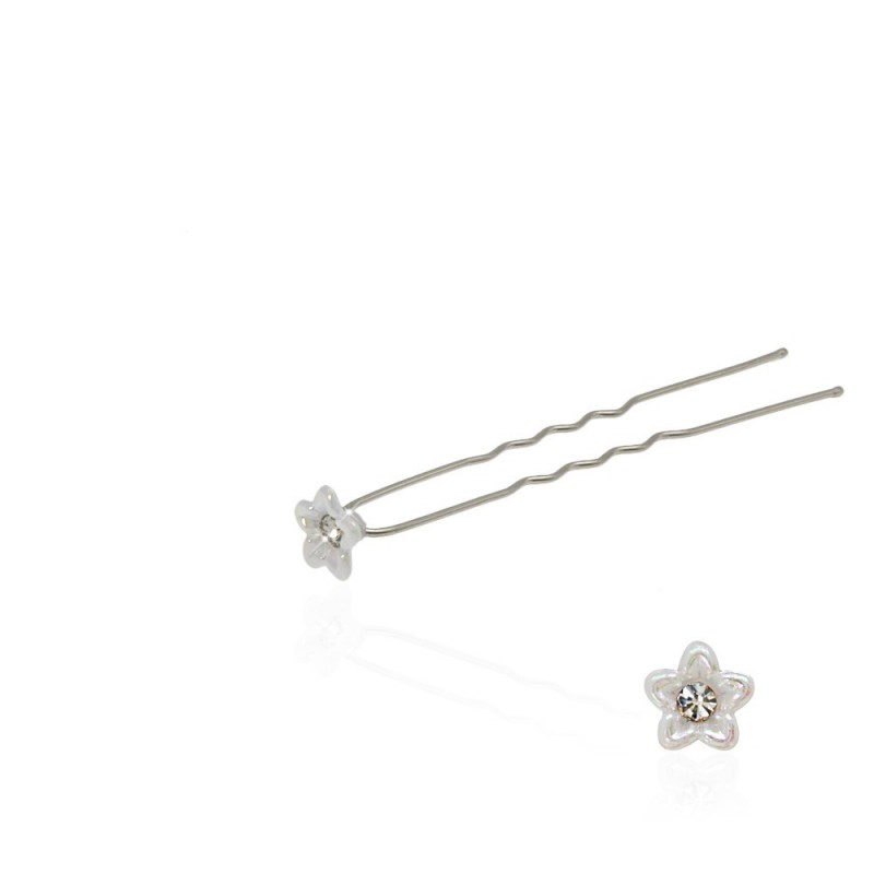 Набор заколок шпилек для волос с пластиковым цветком 48шт (8128)