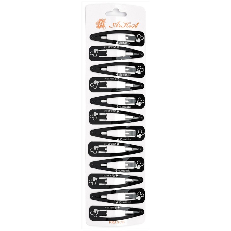 (39-11998) Набор заколок-хлопушек для волос Romantic 6.8см