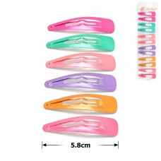 (34-15274) Набор заколок-хлопушек для волос 5.8см глянцевый цветной