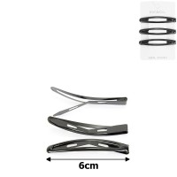 (49-15418) Набор заколок-хлопушек для волос 6см глянцевый черный с напылением