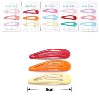 (42-15423) Набор заколок-хлопушек для волос 5см глянцевый цветной с напылением