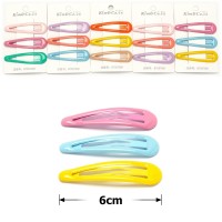 (45-15424) Набор заколок-хлопушек для волос 6см глянцевый цветной с напылением