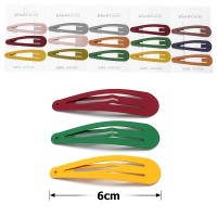 (44-15641) Набор заколок-хлопушек для волос 6см матовый цветной