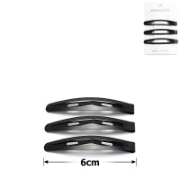 (48-15644) Набор заколок-хлопушек для волос 6см глянцевый черный