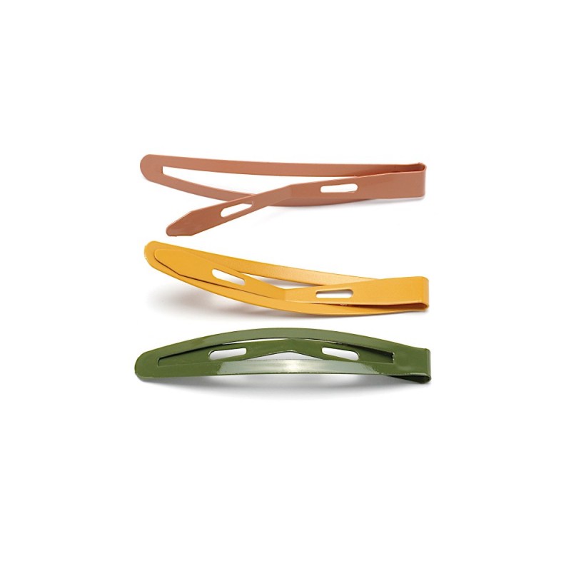 (48-15646) Набор заколок-хлопушек для волос 6см глянцевый цветной