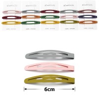 (48-15648) Набор заколок-хлопушек для волос 6см матовый цветной