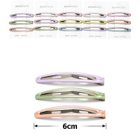 (49-15649) Набор заколок-хлопушек для волос 6см глянцевый цветной с напылением