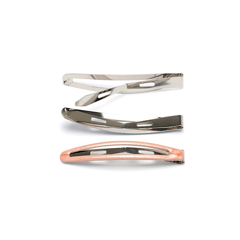 (49-15649) Набор заколок-хлопушек для волос 6см глянцевый цветной с напылением