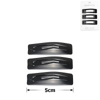 (52-15651) Набор заколок-хлопушек для волос 5см матовый черный