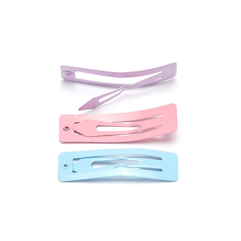 (52-15652) Набор заколок-хлопушек для волос 5см глянцевый цветной