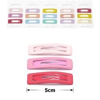 (53-15654) Набор заколок-хлопушек для волос 5см матовый цветной с напылением