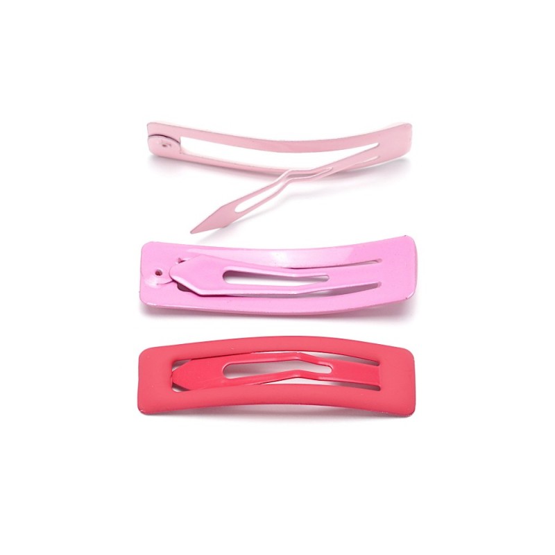 (53-15654) Набор заколок-хлопушек для волос 5см матовый цветной с напылением