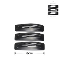 (55-15658) Набор заколок-хлопушек для волос 6см матовый черный