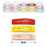 (56-15661) Набор заколок-хлопушек для волос 6см матовый цветной с напылением