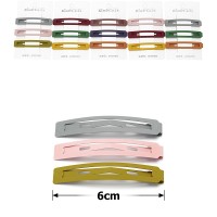 (62-15665) Набор заколок-хлопушек для волос 6см матовый цветной