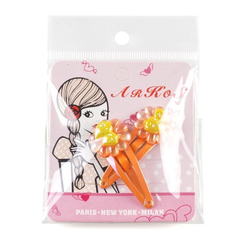 Набор заколок хлопушек 3.9см 2шт (27069) вариант 01