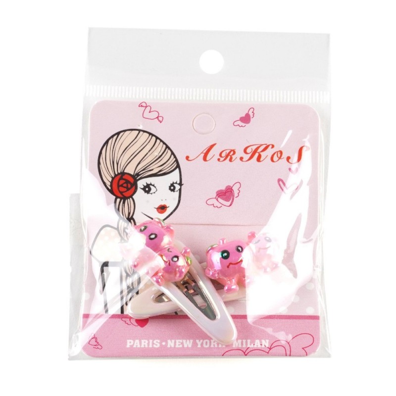 Набор заколок хлопушек 3.4см 2шт (27073) вариант 04