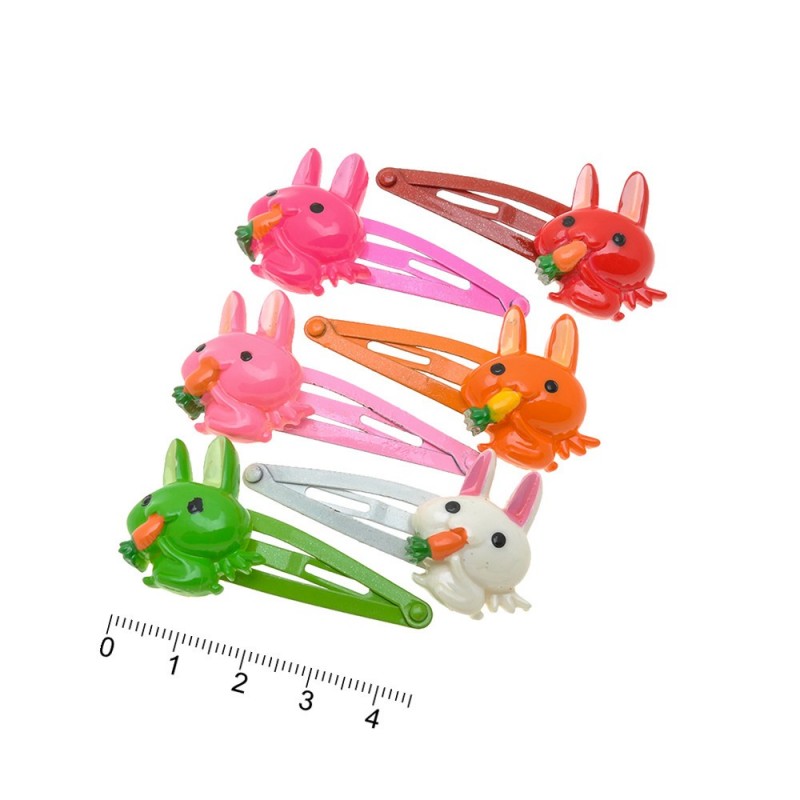 Набор детских заколок-хлопушек для волос Кролик (509)