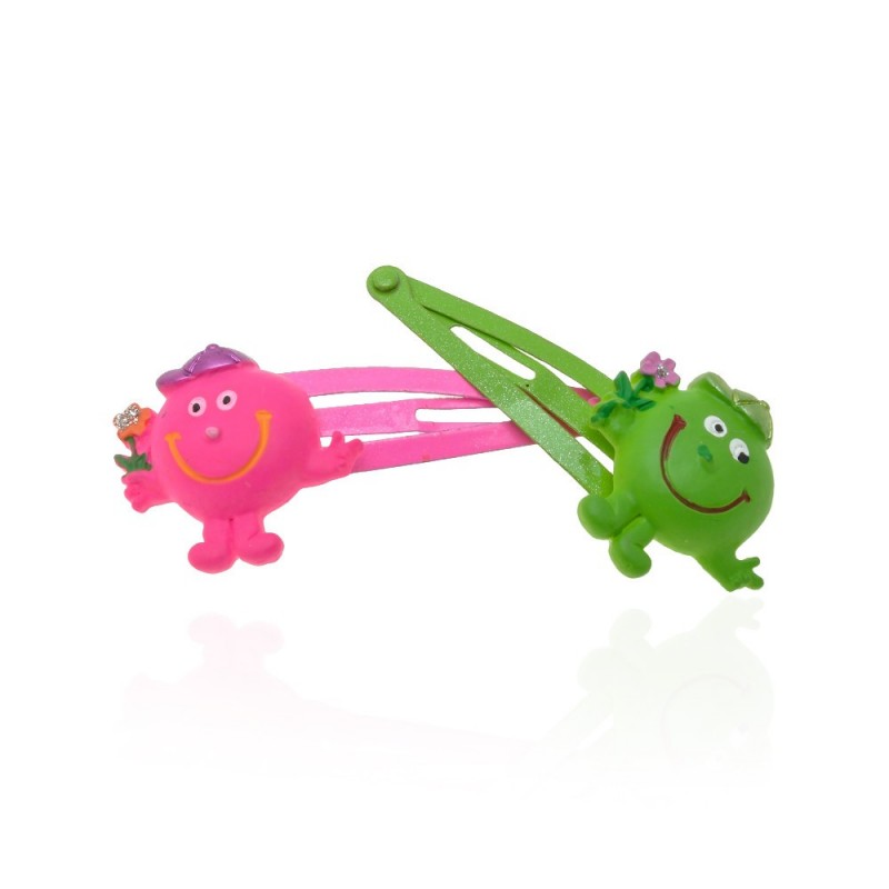 Набор детских заколок-хлопушек для волос Смайлик (537)